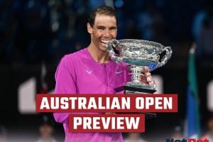 Rafael Nadal with Australian Open trophy